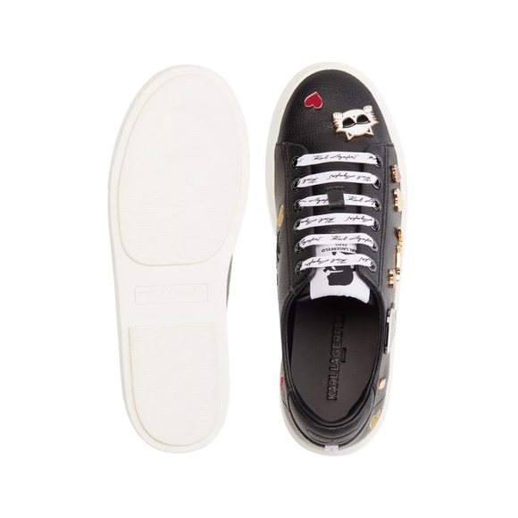 Karl Lagerfeld Paris Women's Cate Embellished Sneakers, Black, Size 7 NEW IN BOX - Picture 3 of 4